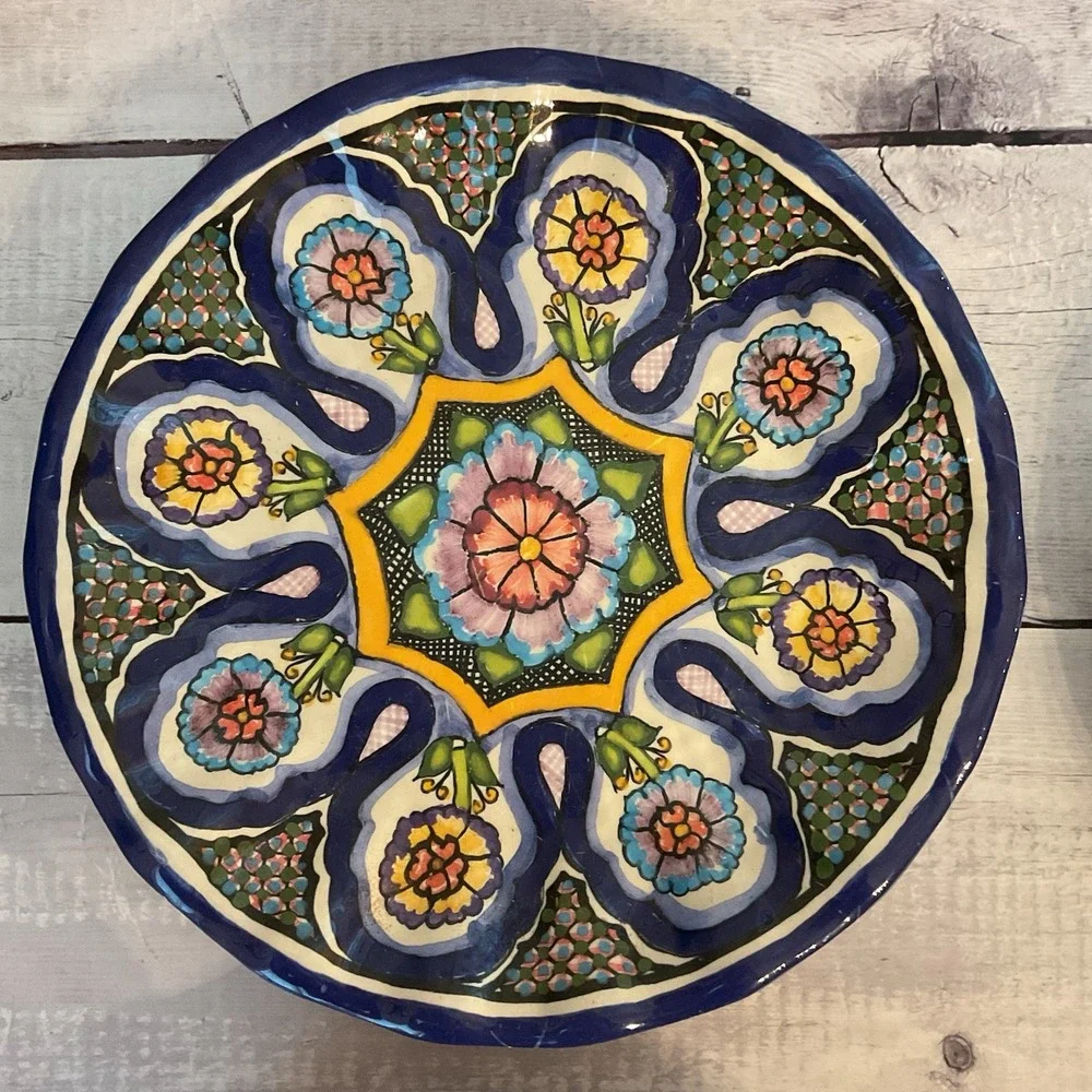 Pottery Barn Del Sol Melamine Dinner Plates Mixed Patterns 10.25